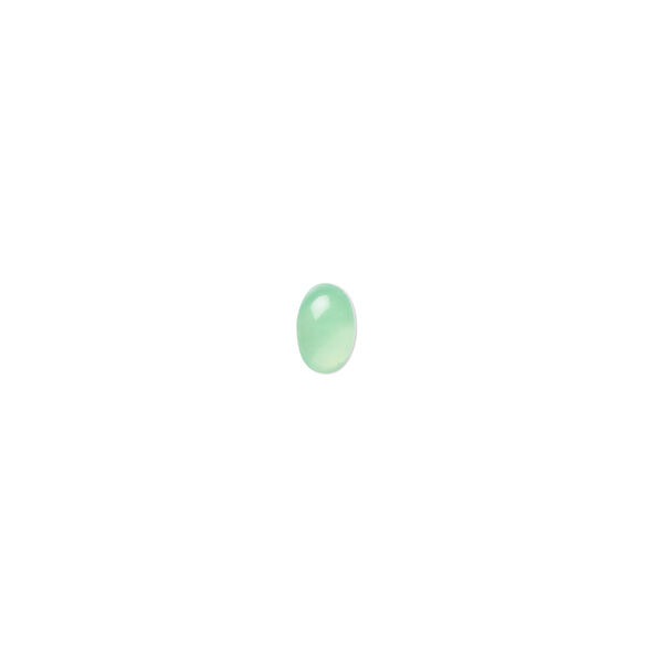 Cabochon, chrysoprase (natural), 6x4mm calibrated oval, B grade, Mohs hardness 6-1/2 to 7. Sold per pkg of 2. image number 0