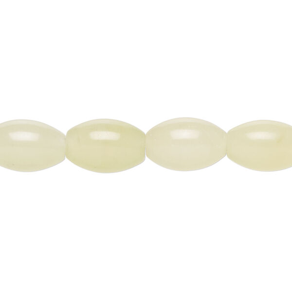 New "jade" 1pkg1, oval bead natural, 15 inch 12x8mm image number 0