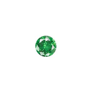 Drop, cubic zirconia, emerald green, 10mm hand-faceted round, Mohs hardness 8-1/2. Sold per pkg of 2.