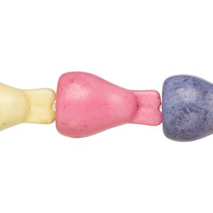 Bead, "howlite" (resin) (imitation), mixed colors, 22x15mm bunny. Sold per 8-inch strand.