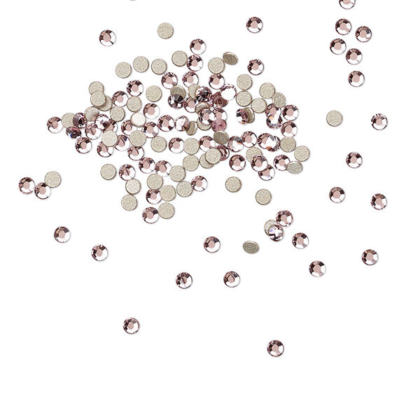 Flat back, VINTAGE Crystal™, opaque light amethyst, foil back, round rose (2028), SS5. Sold per pkg of 144. image number 0