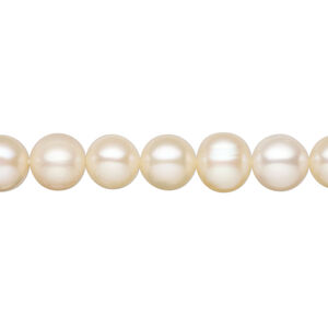 Freshwater pearl 1pkg1, semi-round natural, 15.5-16 inch peach 7-9mm cultured
