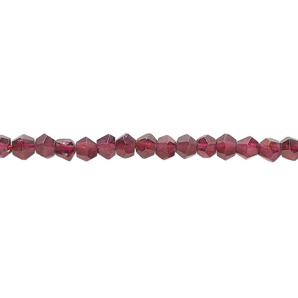 Rhodolite garnet 1pkg1, hand-cut faceted bicone bead C grade, 14 inch 3-4mm image number 0