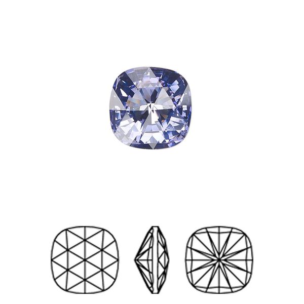 Fancy stone 1pk tanzanite foil back, Crystal Passions® 12mm rose cut cushion 4471 image number 0