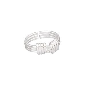 Toe Ring, Hill Tribes, silver-plated copper, 7mm wide with fancy wire design, adjustable. Sold individually.