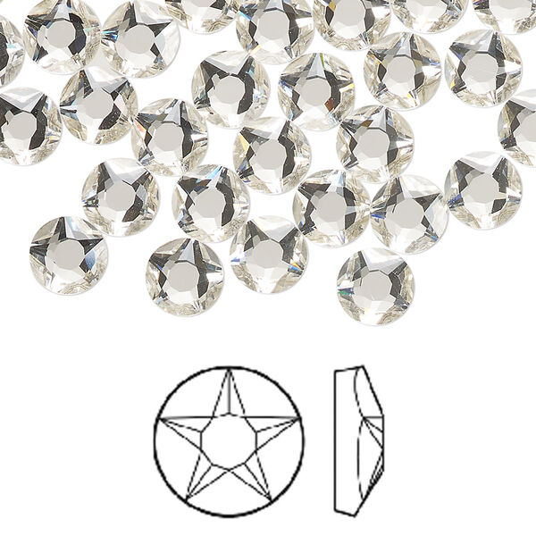 Flat back 12pk crystal foil back, Crystal Passions® 6.32-6.5mm round SS30 2100 image number 0