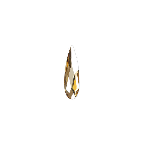 Flat back 4pk crystal golden shadow foil back, Crystal Passions® 14x3.9mm raindrop 2304 image number 0