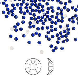 Flat back 144pk cobalt blue foil back, Preciosa MAXIMA Czech crystal rhinestone 1.9-2.1mm chaton rose round SS6
