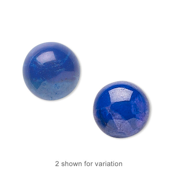 Cabochon, howlite (dyed), lapis blue, 5mm calibrated round, B grade, Mohs hardness 3 to 3-1/2. Sold per pkg of 16. image number 0