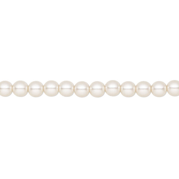 Pearl 600pk white, Preciosa Czech crystal 4mm round image number 0