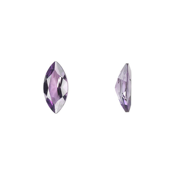 Gem, amethyst (natural), light to medium, 12x6mm faceted marquise, A grade, Mohs hardness 7. Sold individually. image number 0