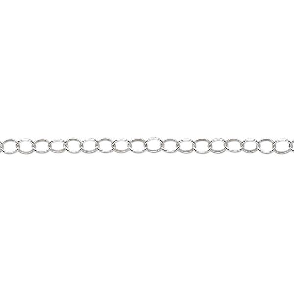 Chain, sterling silver, 2.5mm rolo. Sold per pkg of 5 feet. image number 0