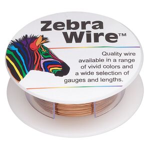 Wire, Zebra Wire™, natural copper, round, 26 gauge. Sold per 30-yard spool.