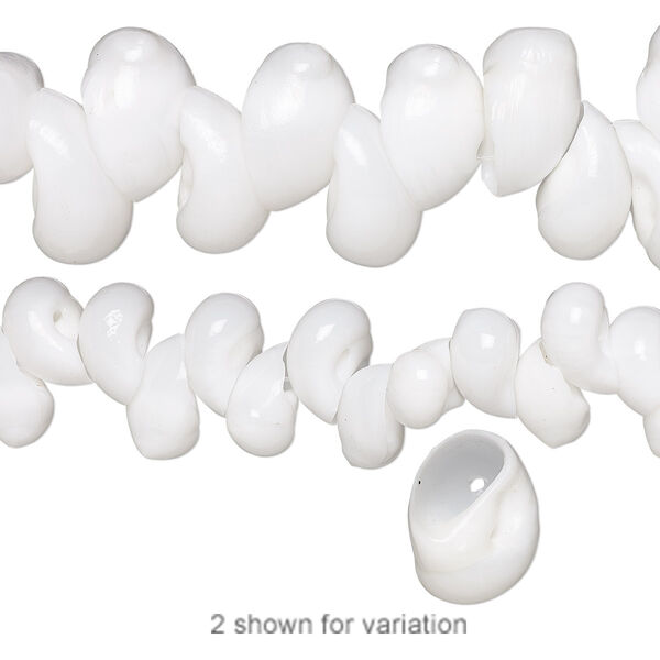 Bead, moon shell (natural), 13x8mm-22x13mm shell, Mohs hardness 3-1/2. Sold per 15-1/2" to 16" strand. image number 0