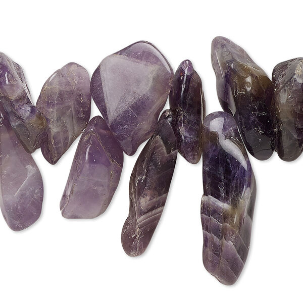 Banded amethyst 1pkg1, top-drilled nugget bead C- grade, 15 inch large image number 0