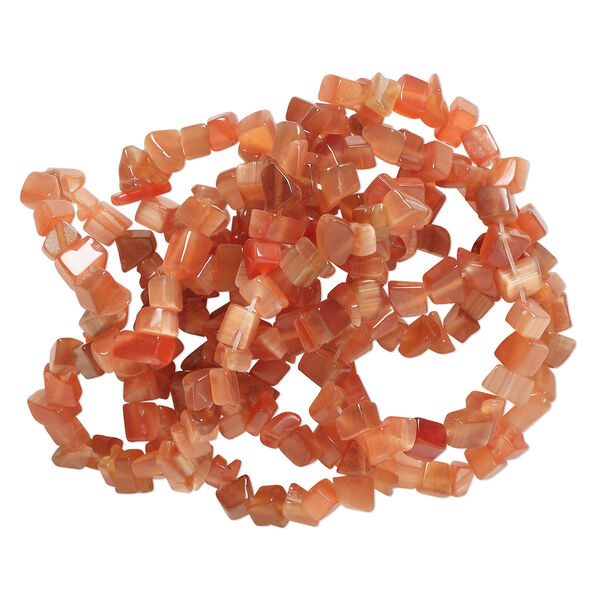 Bead, cat's eye glass (fiber optic glass), opaque burnt orange, small chip. Sold per 32-inch strand. image number 0