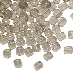 Bead, Czech pressed glass,  smoke, 6x5mm cube. Sold per 1-ounce pkg, approximately 120 beads.