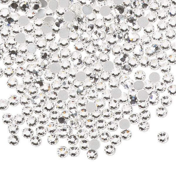 Flat back, Dance With Me™ crystal rhinestone, crystal clear, foil back, 2.7-2.9mm rose, SS10. Sold per pkg of 144 (1 gross). image number 0