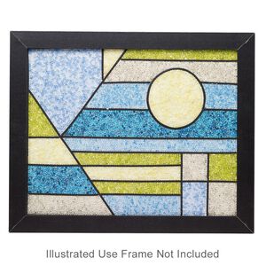 Sabrina Frey Bead Mosaic™ Starter Kit, glass / medium-density fiberboard / glue, pkg/1, multicolored, 8x10 inches with "Geometric" design.