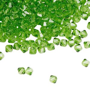 Bead 720pk peridot, Preciosa Czech crystal 4mm bicone