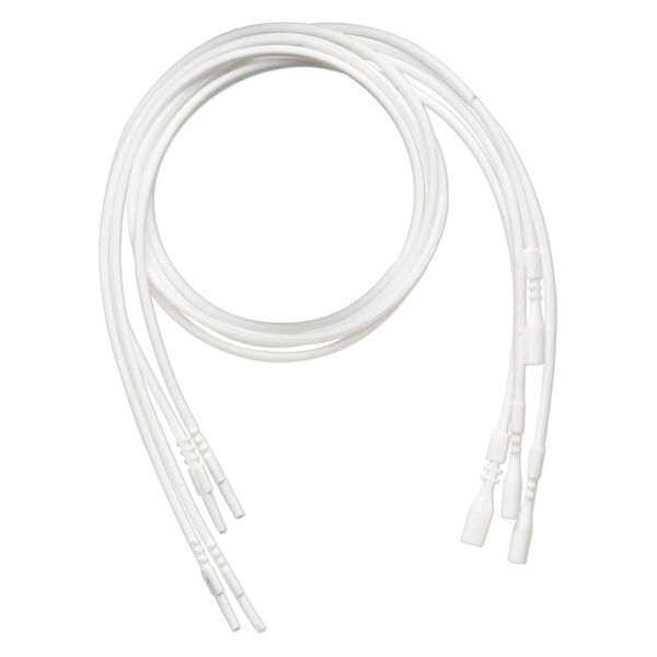 Necklace cord, silicone, opaque white, 2.2-2.5mm wide, 18 inches with snap closure. Sold per pkg of 4. image number 0