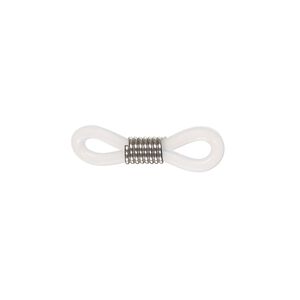 Eyeglass holder, silicone and stainless steel, clear, 21x6mm-23x7mm adjustable coil. Sold per pkg of 10.