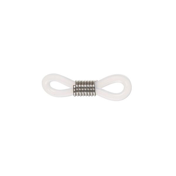 Eyeglass holder, silicone and stainless steel, clear, 21x6mm-23x7mm adjustable coil. Sold per pkg of 10. image number 0