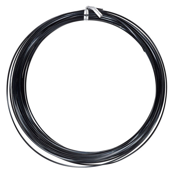 Wire, anodized aluminum, black, 1mm square, 18 gauge. Sold per pkg of 45 feet. image number 0