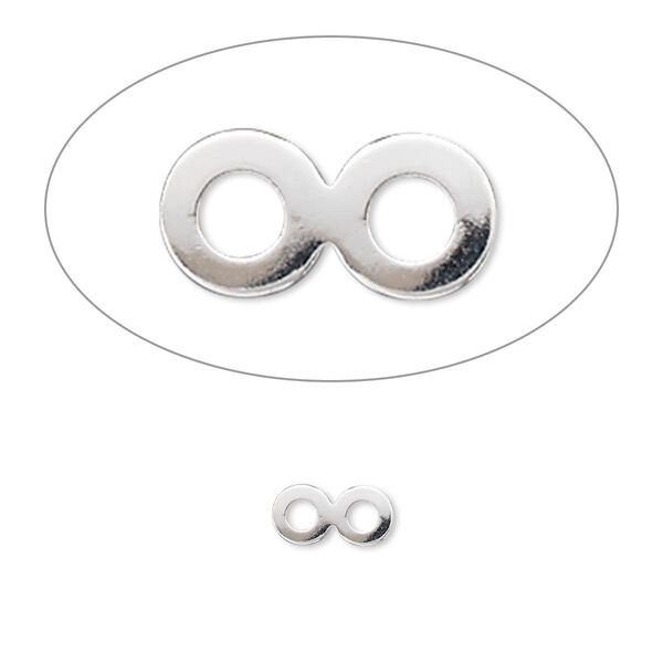 Spacer bar, silver-plated brass, 8x4mm 2-strand, fits up to 4mm bead. Sold per pkg of 100. image number 0
