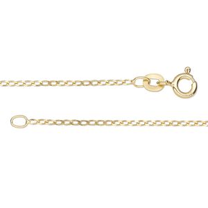 Chain 1pkg1 sterling silver curb, 1.3mm long / springring clasp, Gossamer™ "vermeil" 18 inch