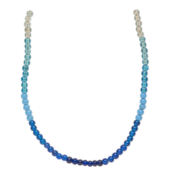 Bead, glass, transparent to opaque multi-blue, 6mm round. Sold per pkg of four 14-inch strands, approximately 230 beads. image number 0
