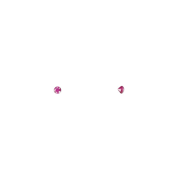 Gem, ruby (heated), 1.75mm faceted round, A grade, Mohs hardness 9. Sold per pkg of 2. image number 0
