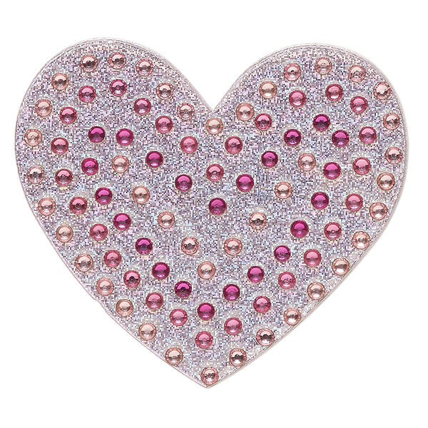 Transfer, crystal and adhesive, pkg/1, 1.5 x 1.5-inch heart sticker. image number 0