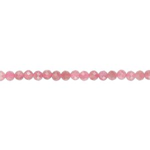 Pink tourmaline 1pkg1, faceted semi-round bead natural 15 inch 2.5-3mm
