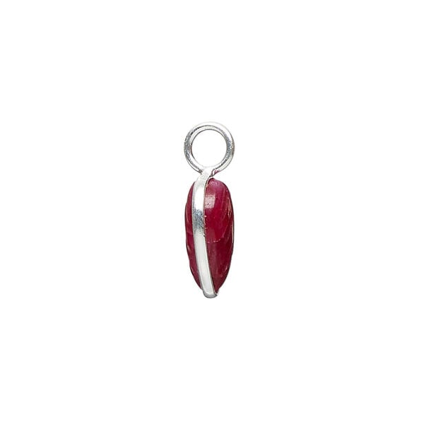 Drop 1pkg1 sterling silver and red agate (dyed), 14x9.5mm 2sided carved leaf. image number 1