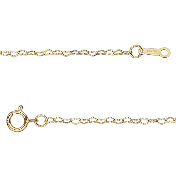 Chain, 14Kt gold-filled, 1.8mm flat heart cable, 16 inches with springring clasp. Sold individually. image number 0