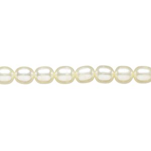 Pearl 1pkg1 cultured freshwater, 4-5mm rice C grade, 15 inch dyed yellow