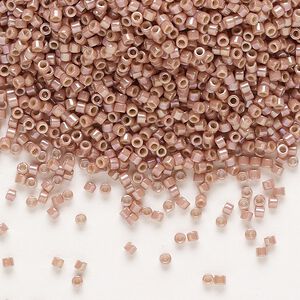 Seed bead, Delica®, glass, pkg/50g, #11 round, opaque glazed beige (DB-2271).