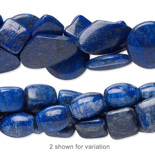 Bead mix, lapis lazuli (dyed), 9x9mm-24x24mm mixed shape, Mohs hardness 5 to 6. Sold per (3) 15" to 16" strands. image number 0