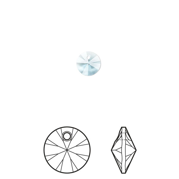 Drop 12pk aquamarine, Crystal Passions® 6mm pendant mini disk 6428 image number 0