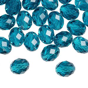Bead 72pk blue zircon, Swarovski® 9.5x8mm olive briolette 5044