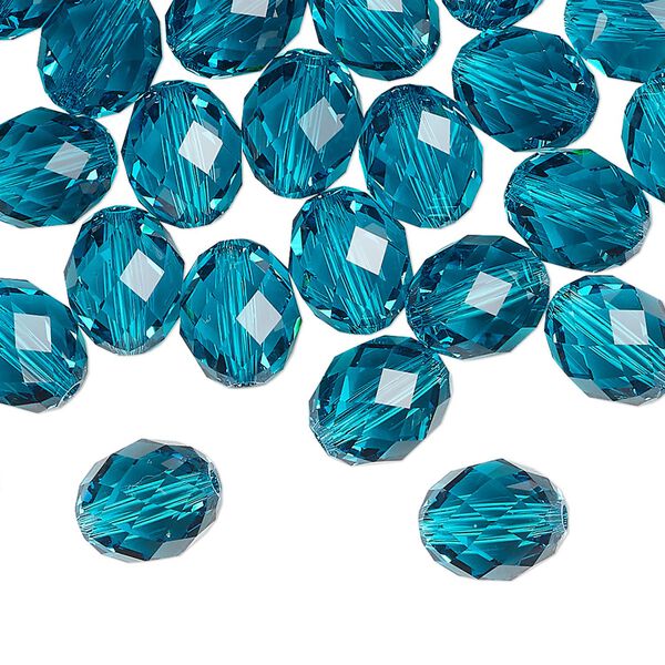 Bead 72pk blue zircon, Swarovski® 9.5x8mm olive briolette 5044 image number 0