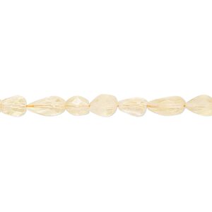 Citrine 1pkg1, hand-cut faceted teardrop bead 8 inch 4x4mm-9x5mm