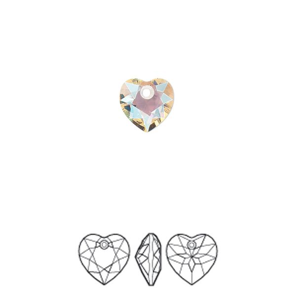 Drop 4pk crystal shimmer, Crystal Passions® 8mm pendant heart cut 6432 image number 0
