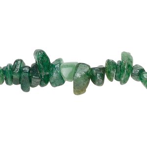 Bead 1pkg1 emerald green aventurine, medium chip, 34 inch natural