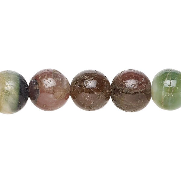 Multi-tourmaline 1pkg1, hand-cut round bead natural C- grade, 15 inch 10-11mm image number 0