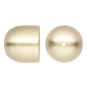 Bell component, lacquered brass-plated carbon steel, 20x19mm with 18.5mm inside diameter. Sold per pkg of 6.