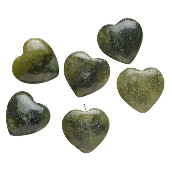 Serpentine 1pkg6, half-drilled puffed heart drop natural B grade, 14-16mm image number 0