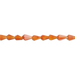 Carnelian 1pkg1, hand-cut faceted teardrop bead 15 inch 4x3mm-5x4mm