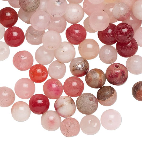 Malaysia "jade" 1pkg1, irregular round bead 2 oz mix 6-8mm image number 0